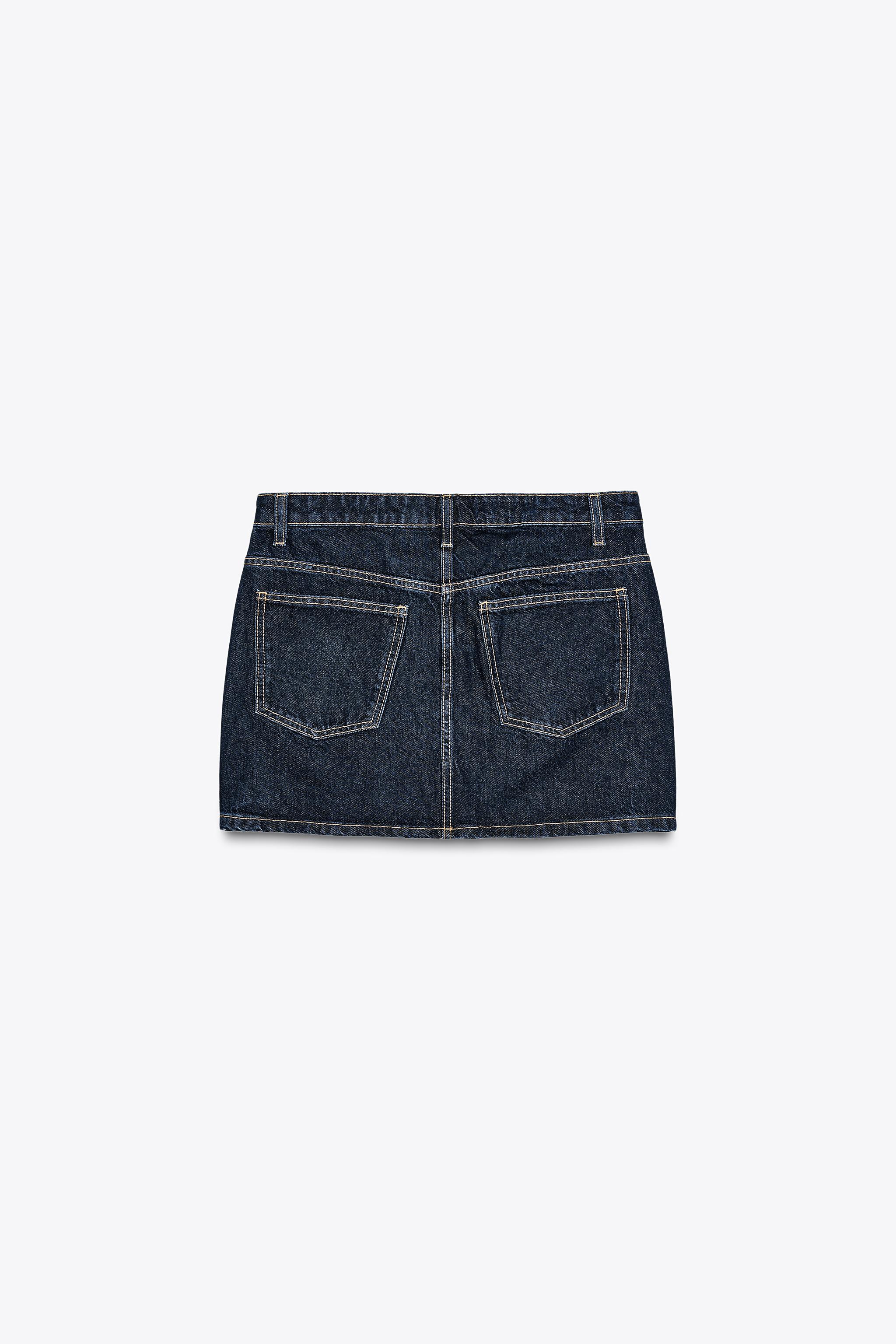 ZARA 新品 アニマル柄TRFデニムミニスカート XS - メルカリ