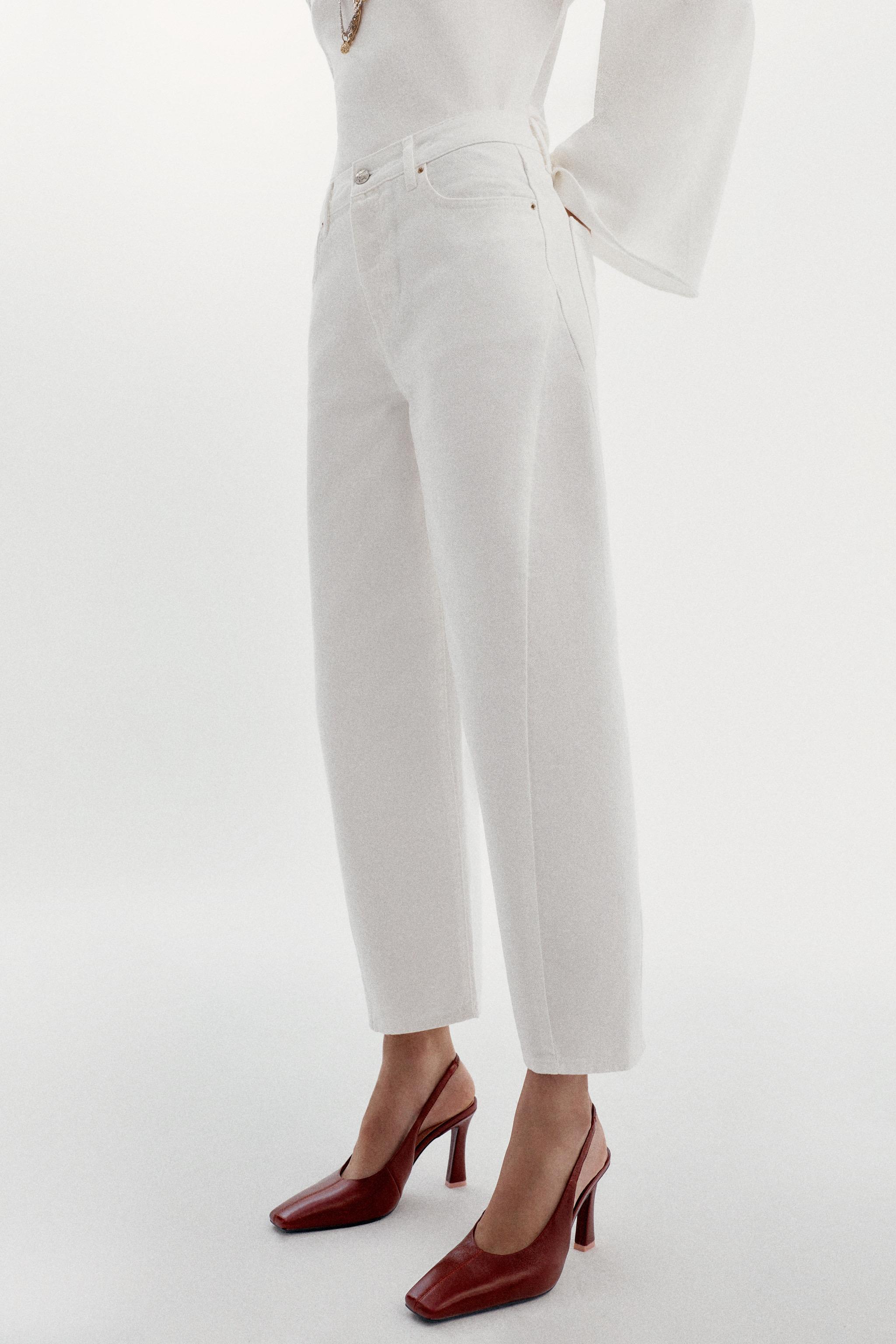 Z1975 HIGH-RISE BARREL JEANS — White
