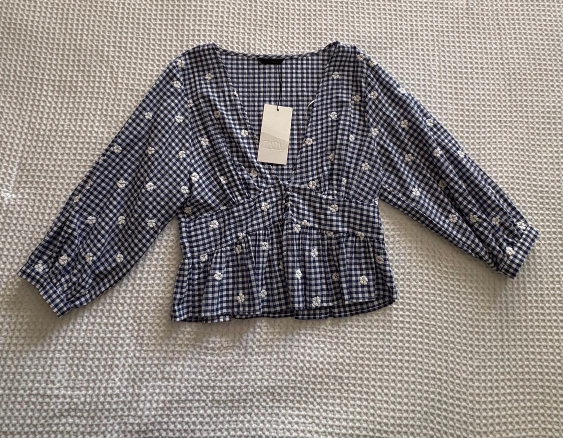 EMBROIDERED GINGHAM TOP - Image 3