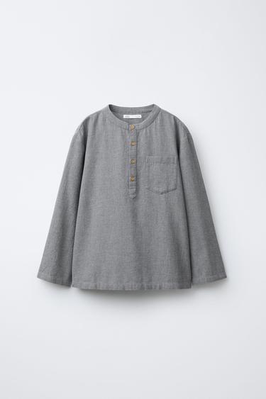 AGES 6-14 / STAND COLLAR PYJAMAS - Grey marl by Zara - Image 1