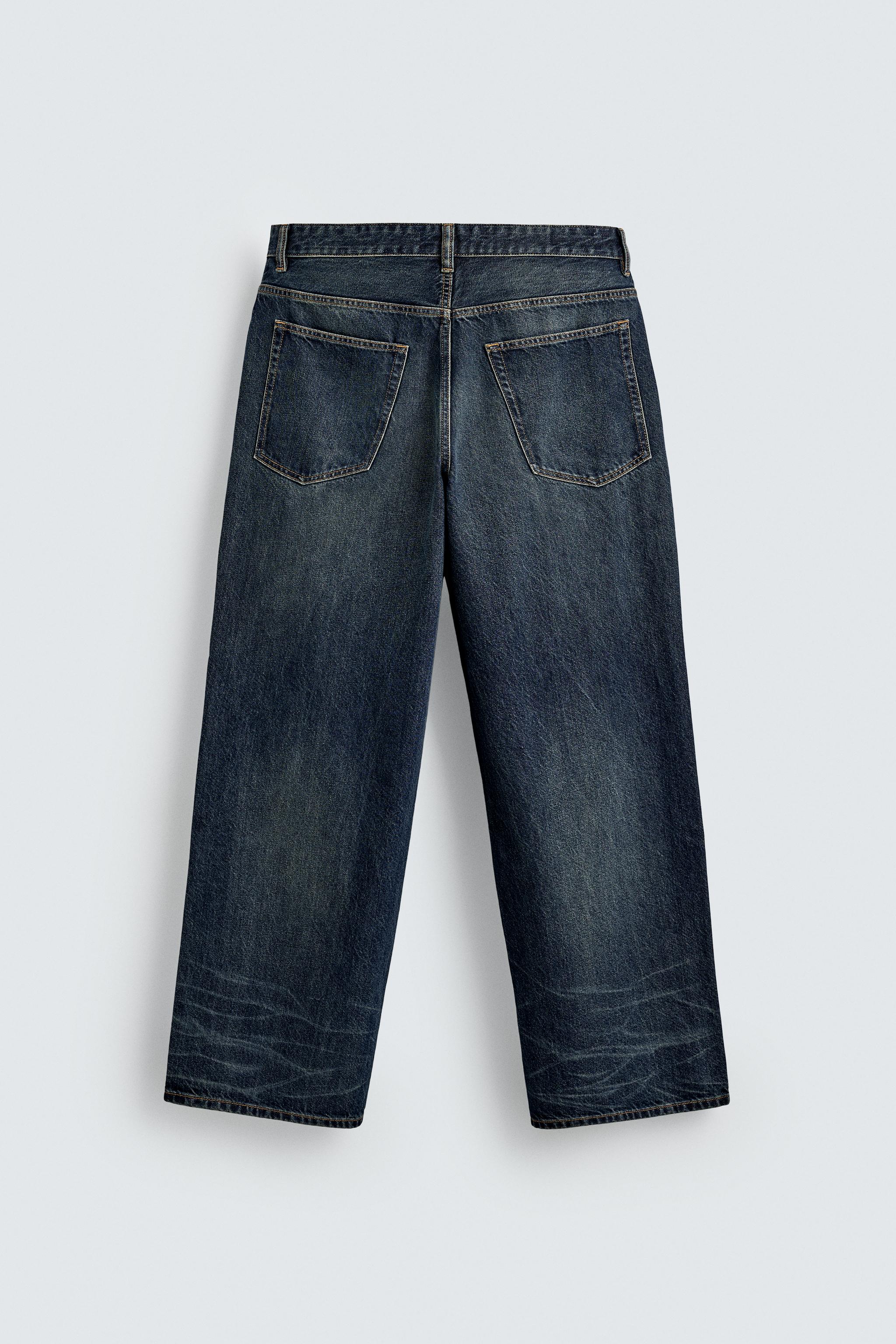 ZARA ライダース バギーデニム 即完】ライダースバギーフィットデニムパンツ ZARA - メルカリ