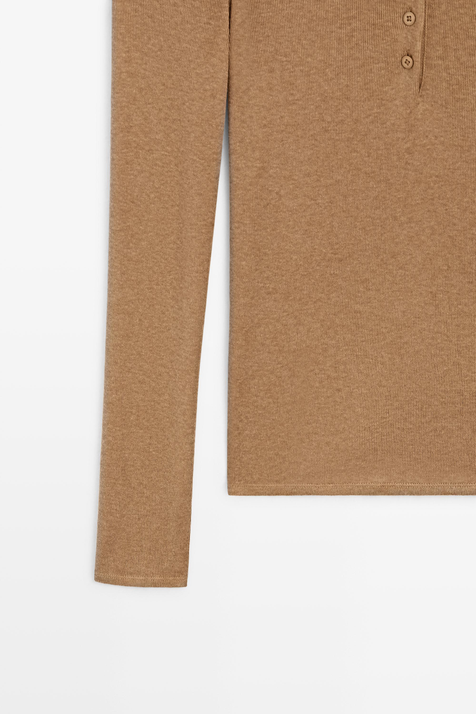 Long sleeve mock neck T-shirt