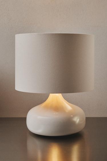 TABLE LAMP WITH CERAMIC BASE - Ecru by Zara