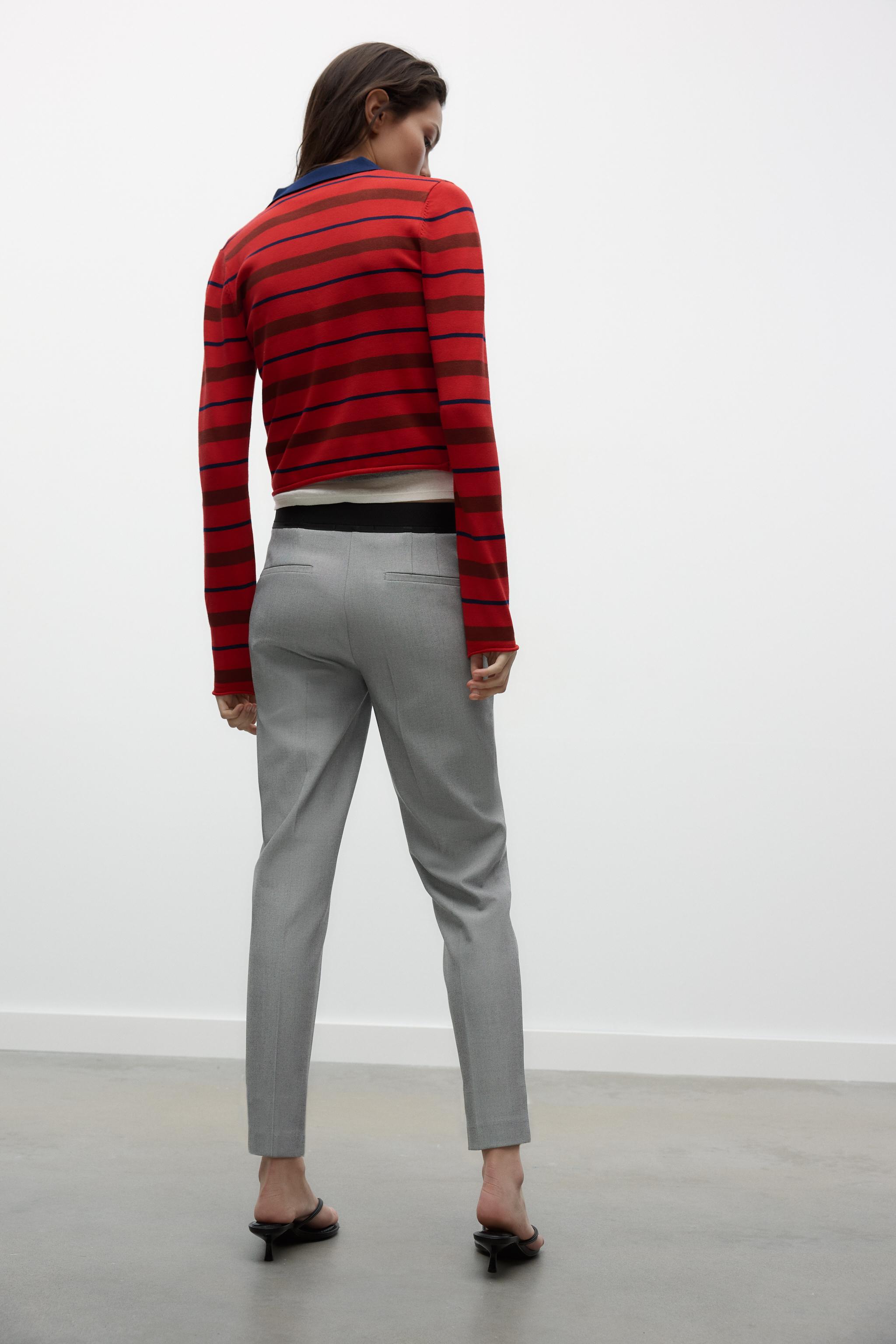 SOFT ANKLE-LENGTH PANTS - Gray marl | ZARA United States