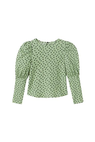 TEXTURED POLKA DOT T-SHIRT