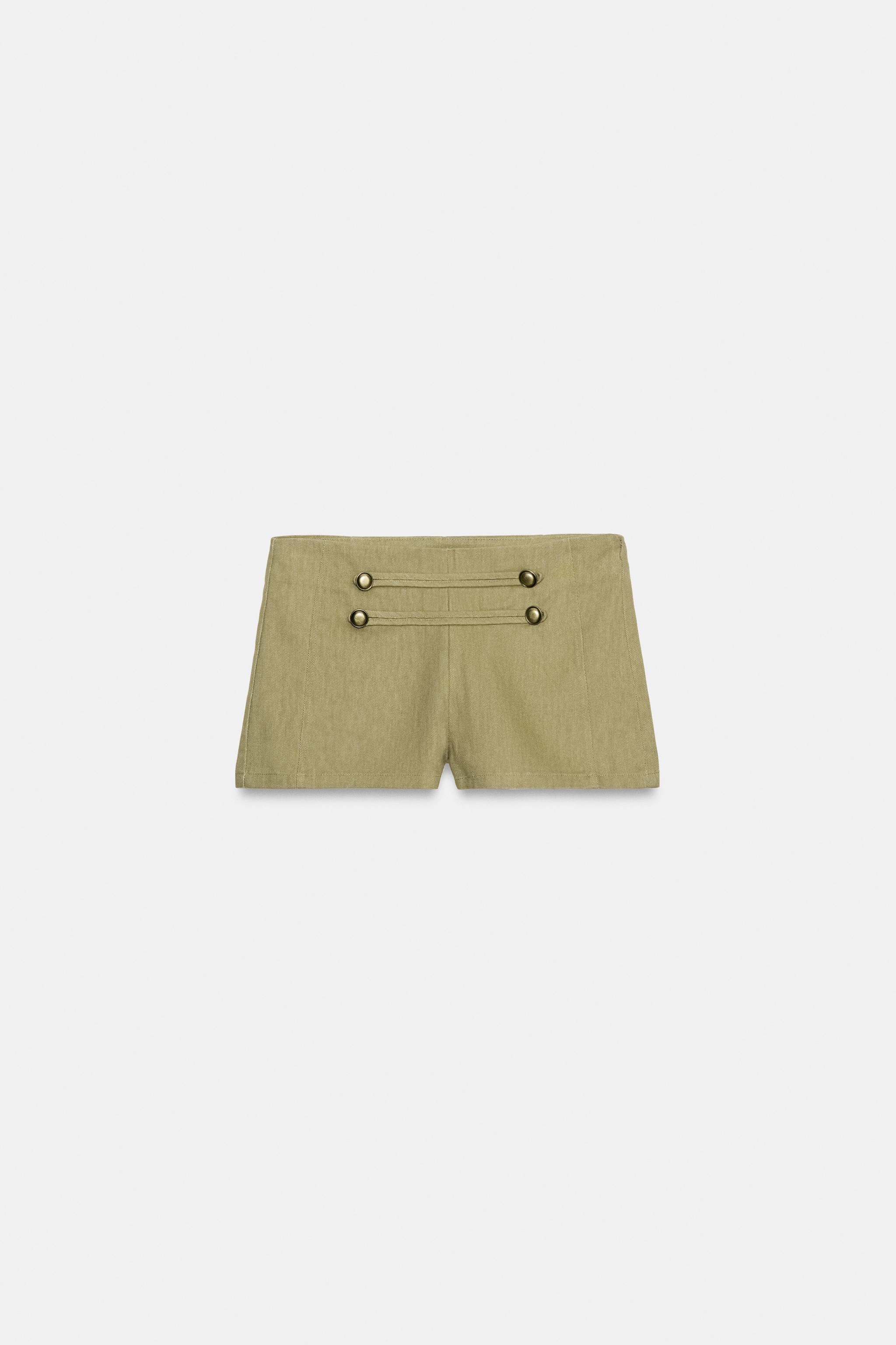 Zara Düğmeli Mini Şort görsel 4