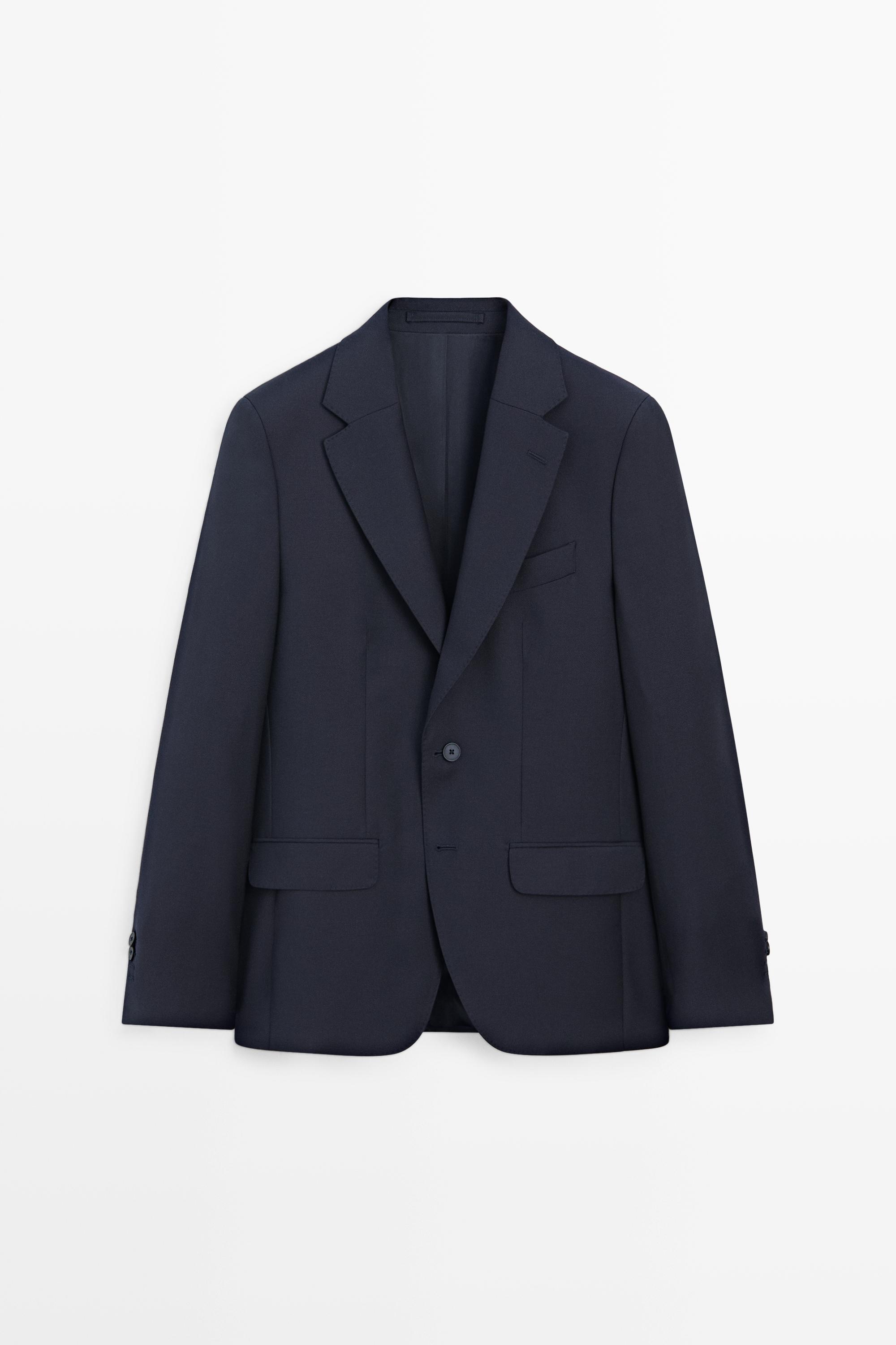 Textured suit blazer