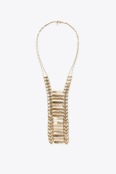 METAL PLATE NECKLACE - Golden by Zara