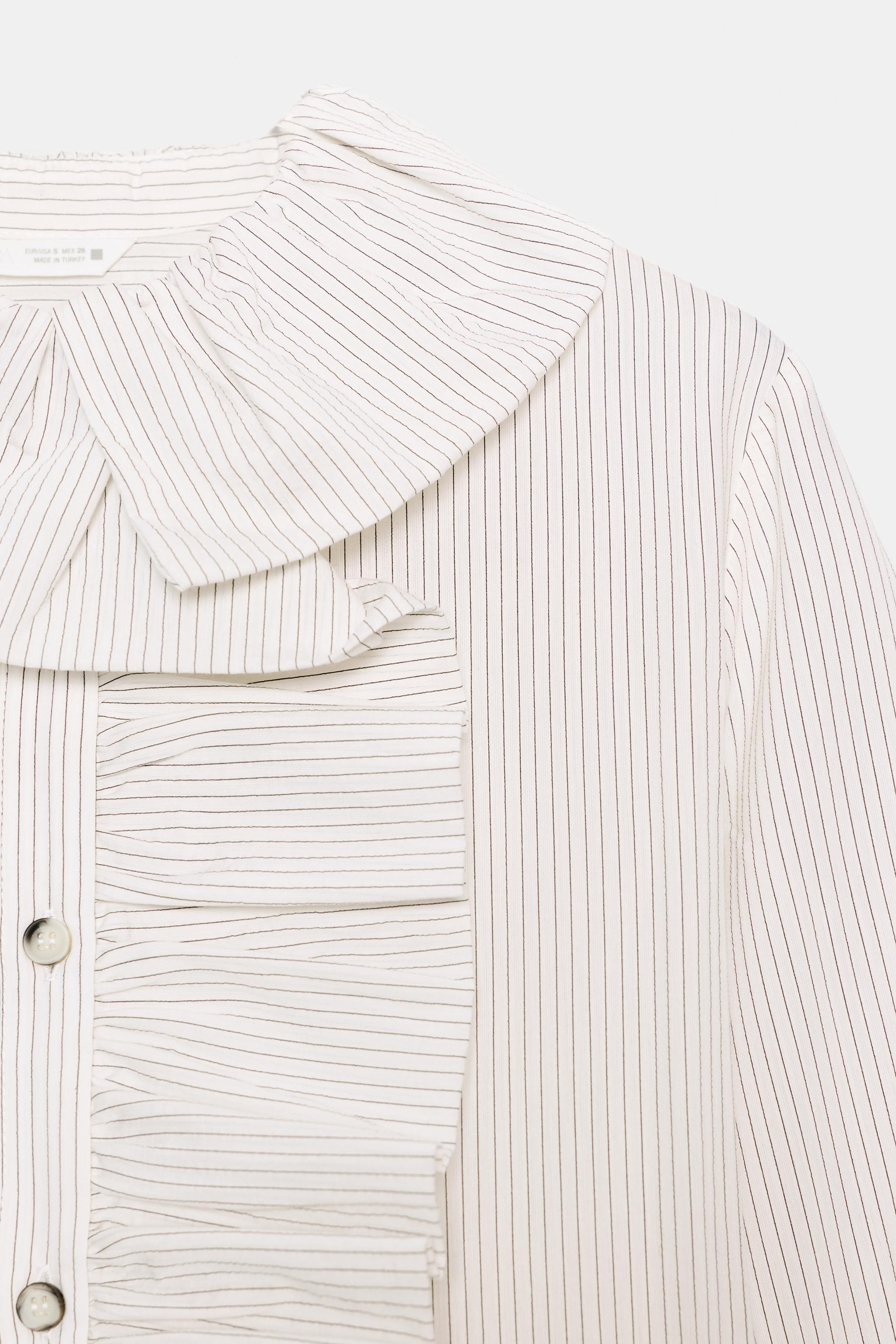 RUFFLED STRIPED SHIRT