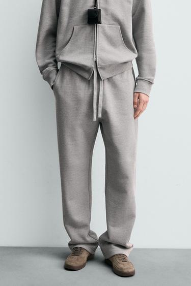 Zara ORIGINS 重磅慢跑長褲 - 斑紋灰色