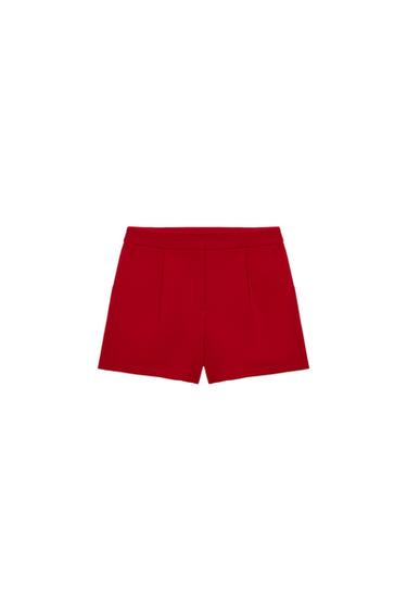 BERMUDA PINZAS - Rojo de Zara