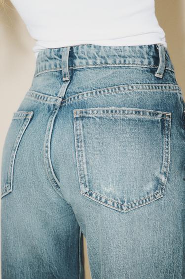 TRF MOM HIGH-WAIST JEANS - Blue / Green by Zara - Image 5