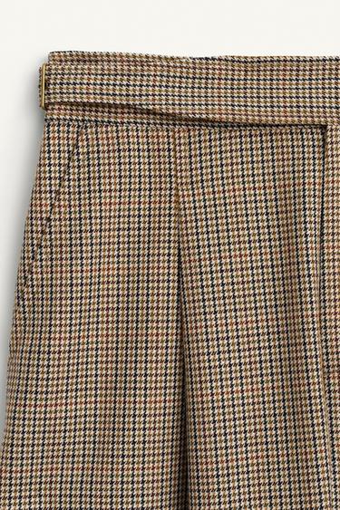 PANTALON DE COSTUME À CARREAUX EN LAINE ÉDITION LIMITÉE - Marron de Zara - Image 6