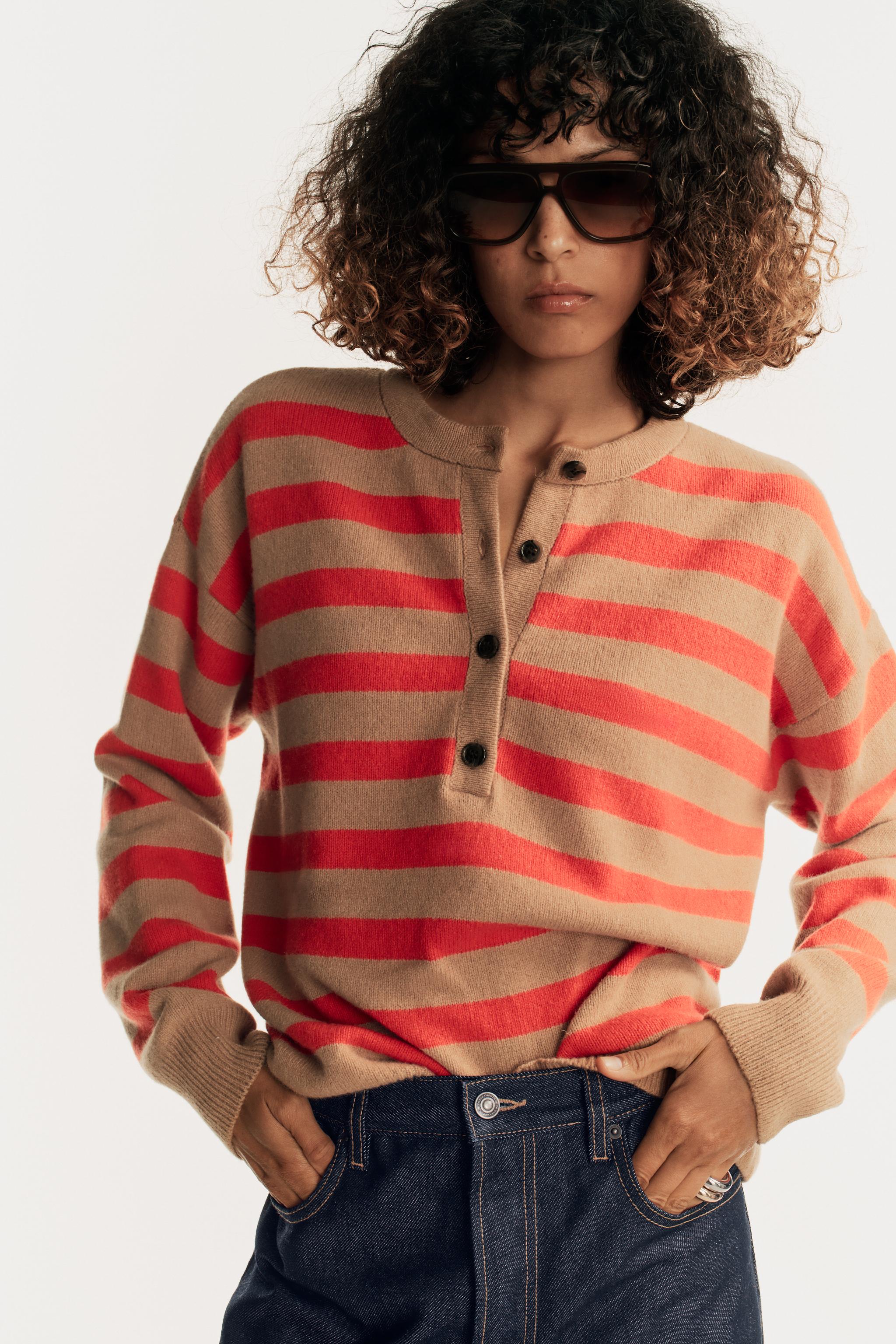 Женские свитеры Zara STRIPED WOOL AND CASHMERE SWEATER — фото 3