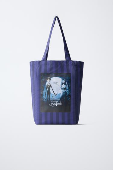 CORPSE BRIDE© STRIPED TOTE BAG — Blue 1