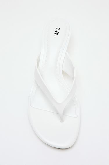 Zara MINI WEDGE SANDALS - White
