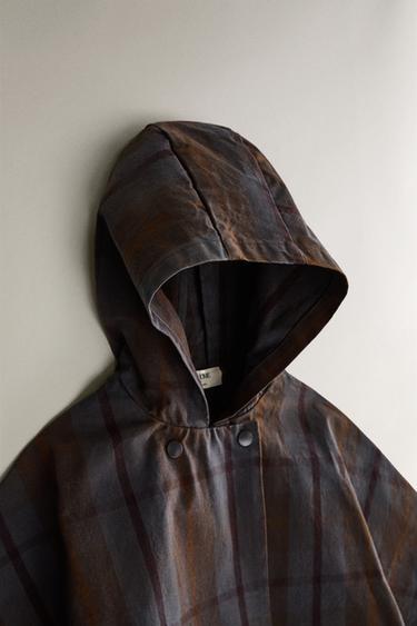 CAPE ENFANT À CARREAUX TARTAN - Marron-Bleu de Zara - Image 1