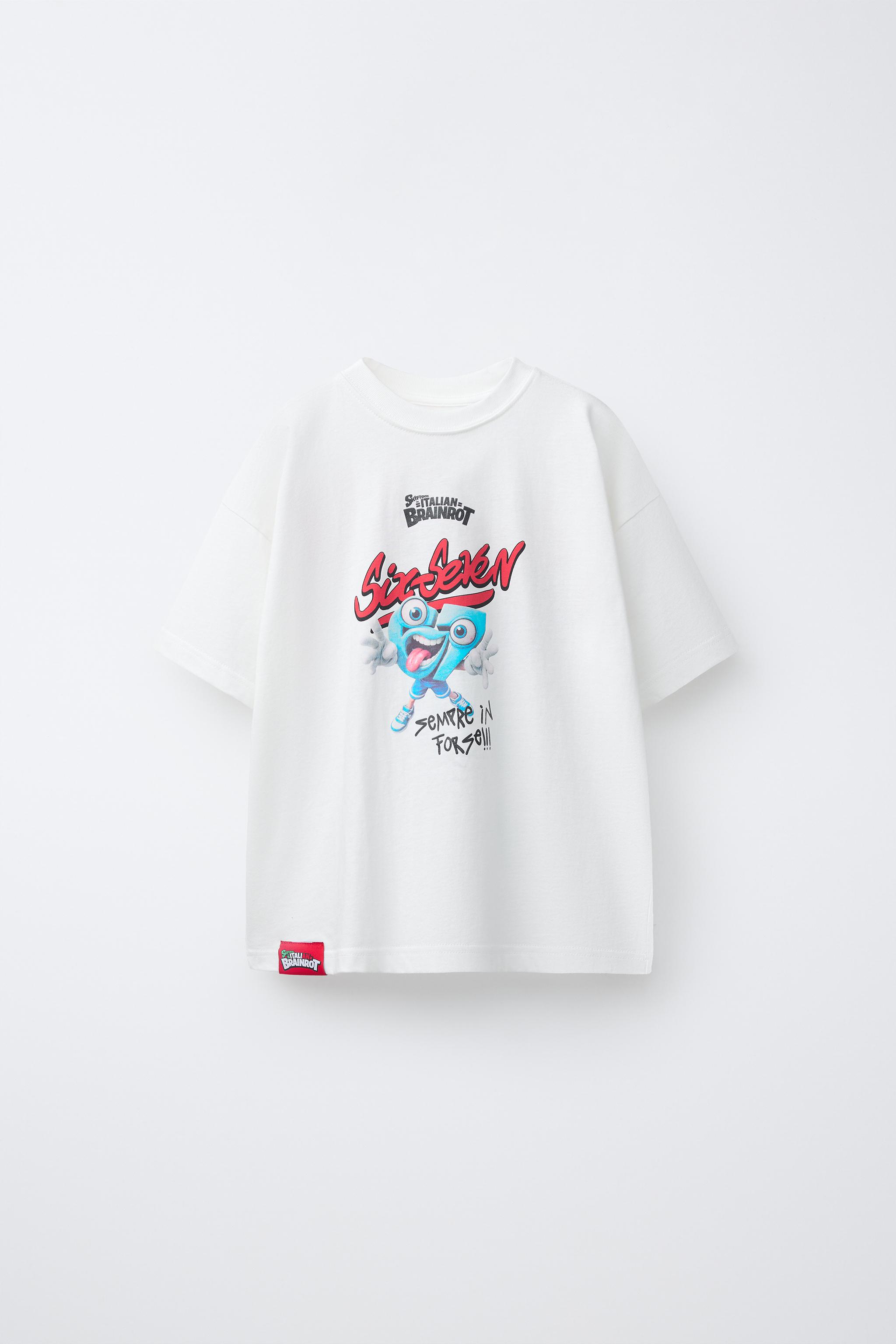 Детские футболки Zara SIX SEVEN SKIFIDOL ITALIAN BRAINROT™ PRINTED T-SHIRT