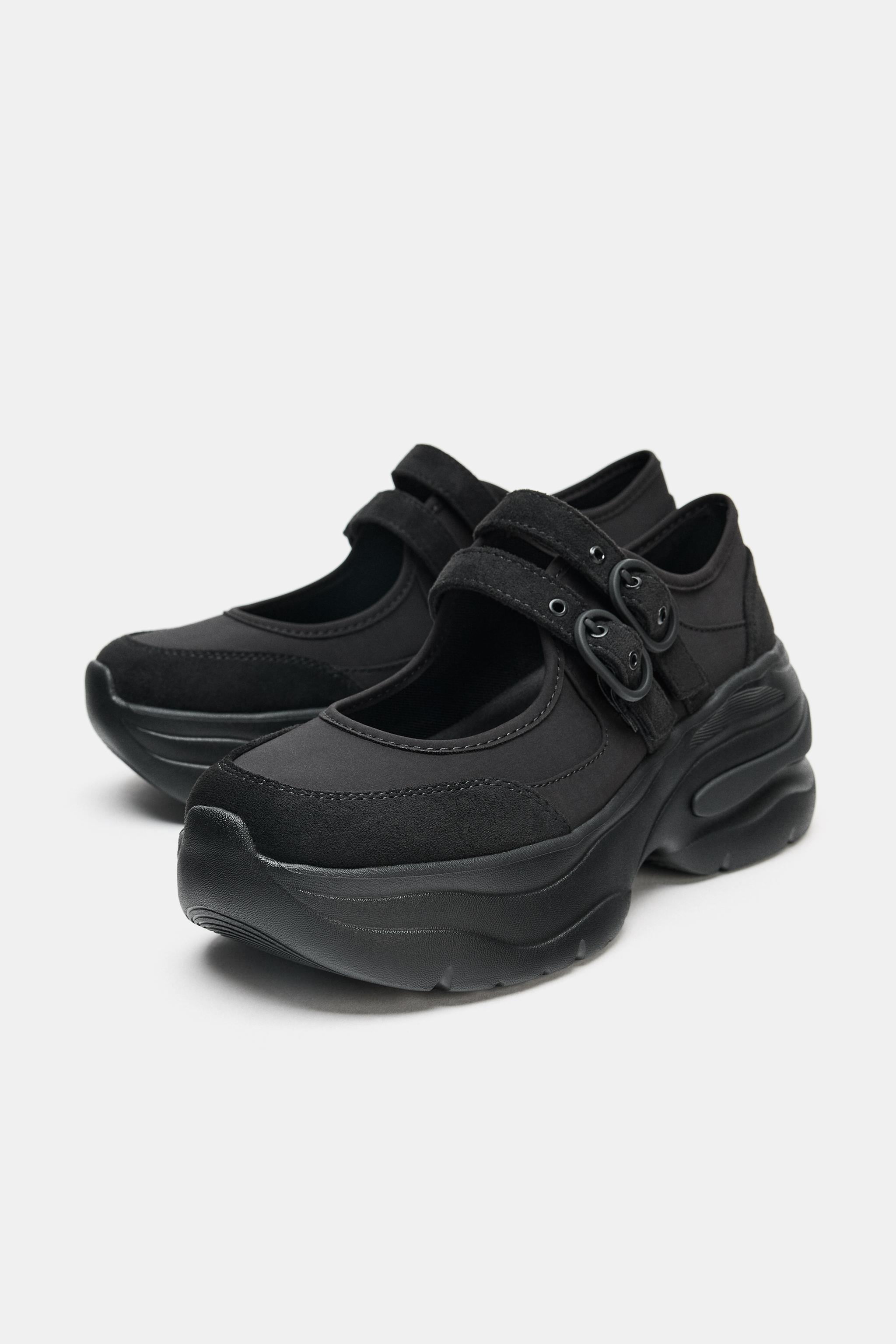 チャンキーバックルバレエシューズ - ブラック | ZARA Japan / 日本