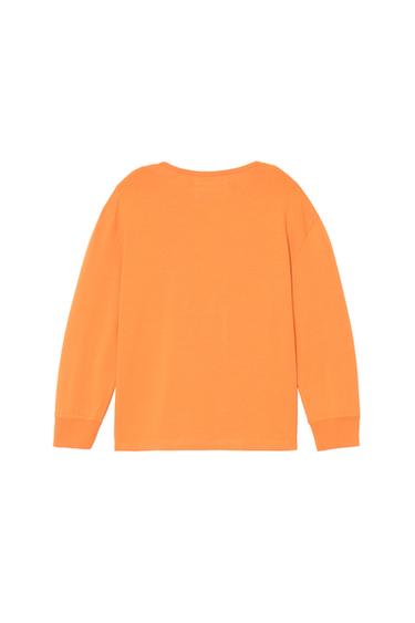 CROPPED HENLEY FIT T-SHIRT - Orange by Zara - Image 3