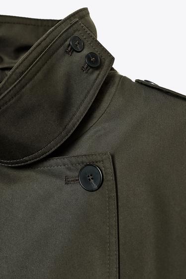 TRENCH CROISÉ DÉPERLANT ZW COLLECTION - Kaki foncé de Zara - Image 7