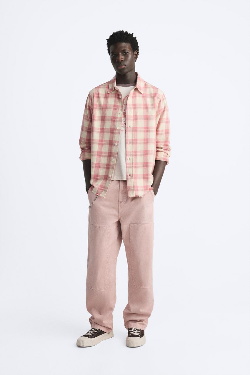 Sobrecamisa Cuadros Sobre Camisa Rosada Sobre Camisa Rosa Cuadros