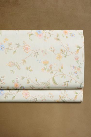 DRAP PLAT IMPRIMÉ FLORAL - Vert d'eau de Zara - Image 5