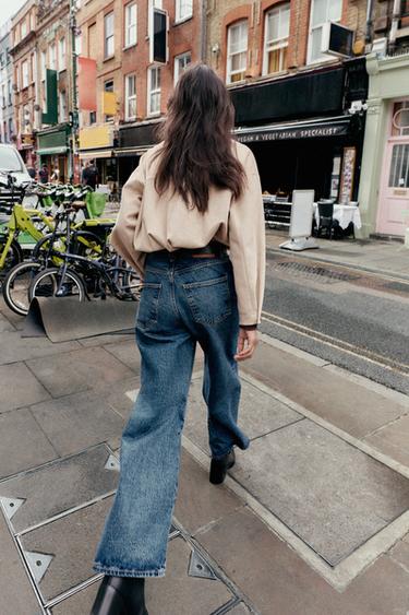 FAUX SUEDE BOMBER JACKET - Ecru by Zara - Image 3