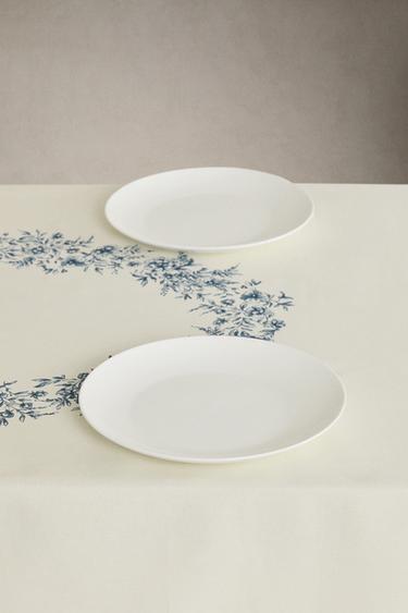 NAPPE SATINÉE FLEURS - Bleu de Zara - Image 1