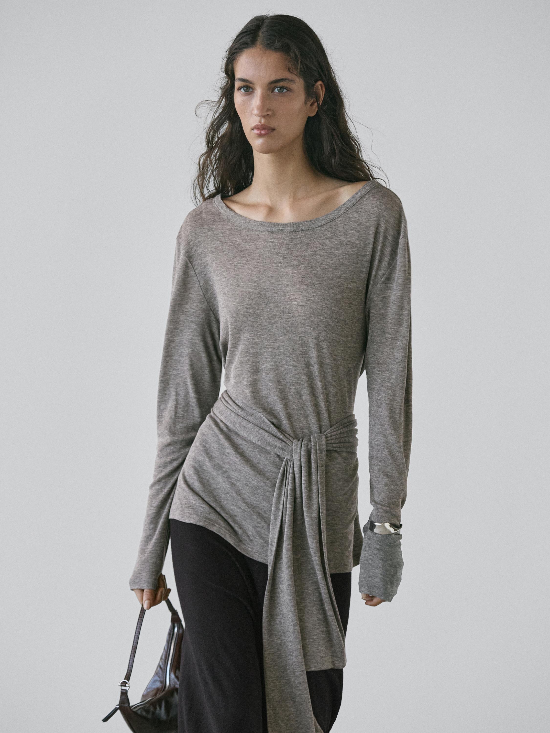 T-shirt with tie detail