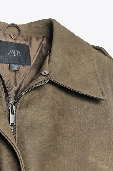 VESTE EFFET DAIM COL AMOVIBLE - Kaki de Zara - Image 9