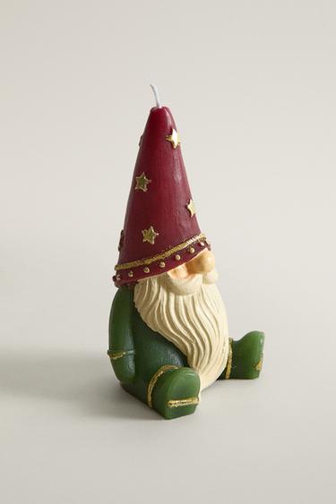 DECORATIVE CHRISTMAS GNOME CANDLE — Green 2