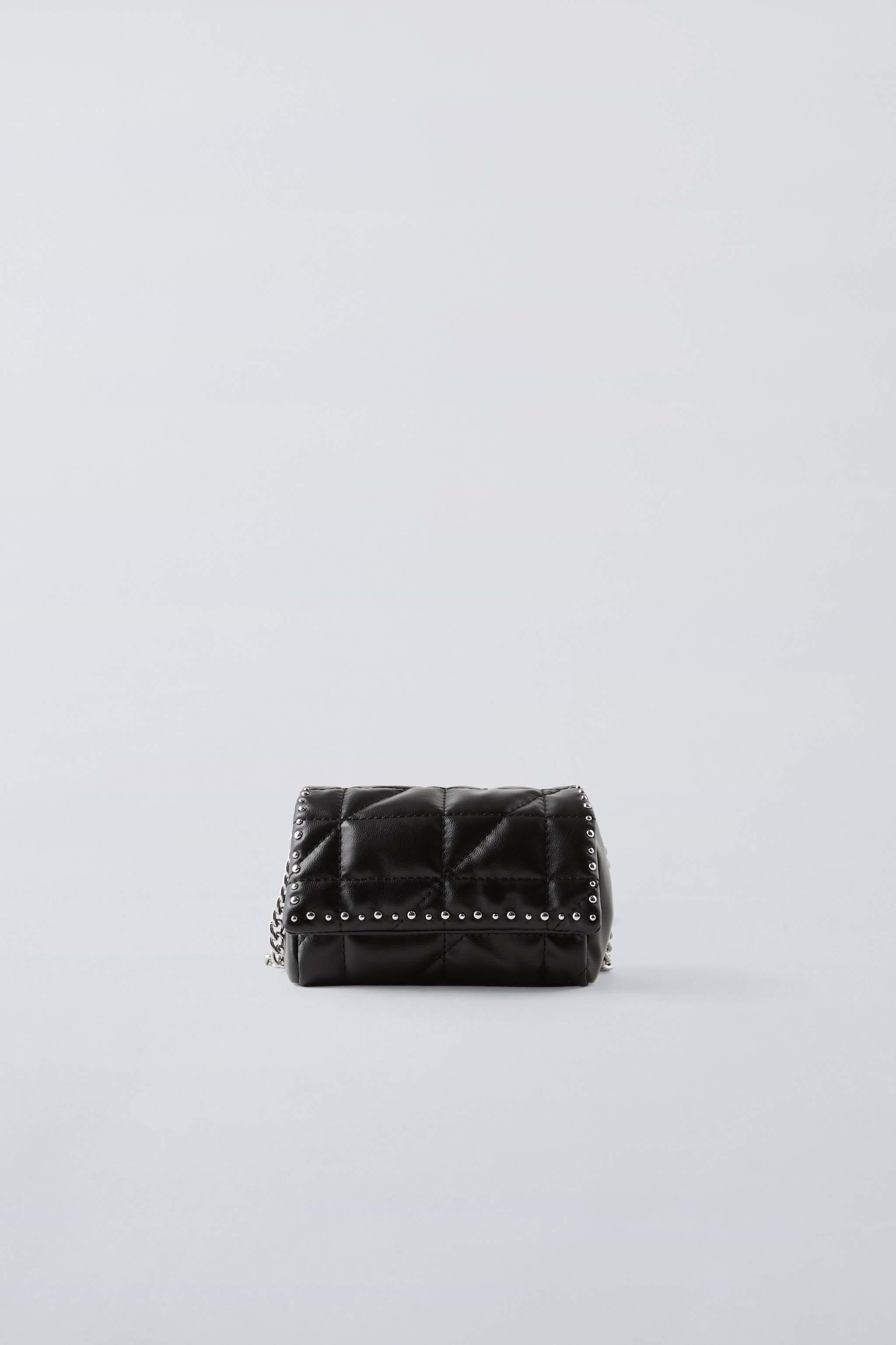 Zara studded black crossbody bag sale