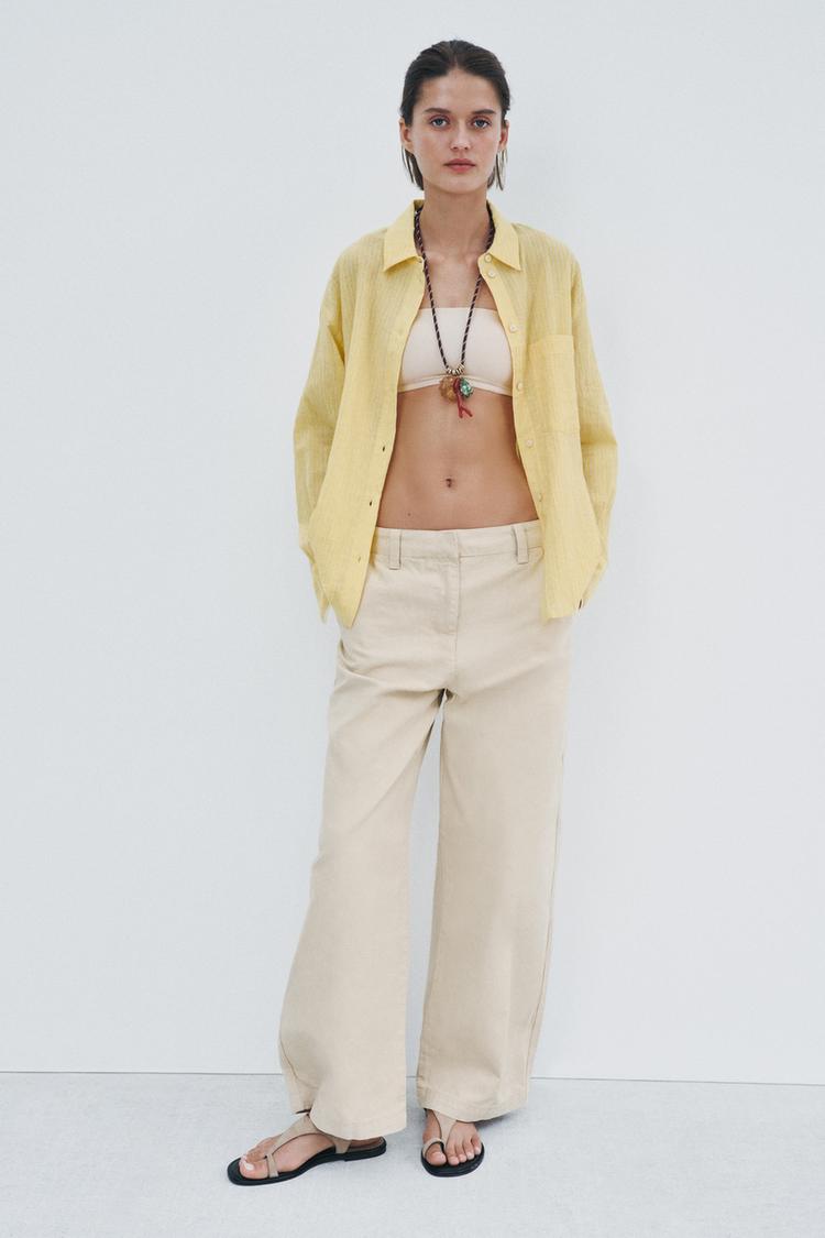 ZW COLLECTION STRIPED WRINKLED SHIRT