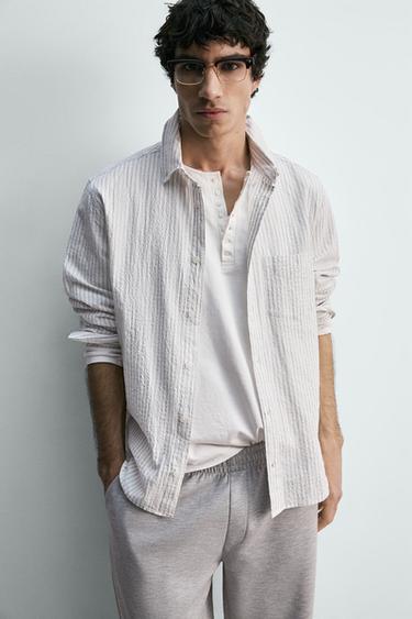 CHEMISE À RAYURES ET POCHE - rayures de Zara - Image 4