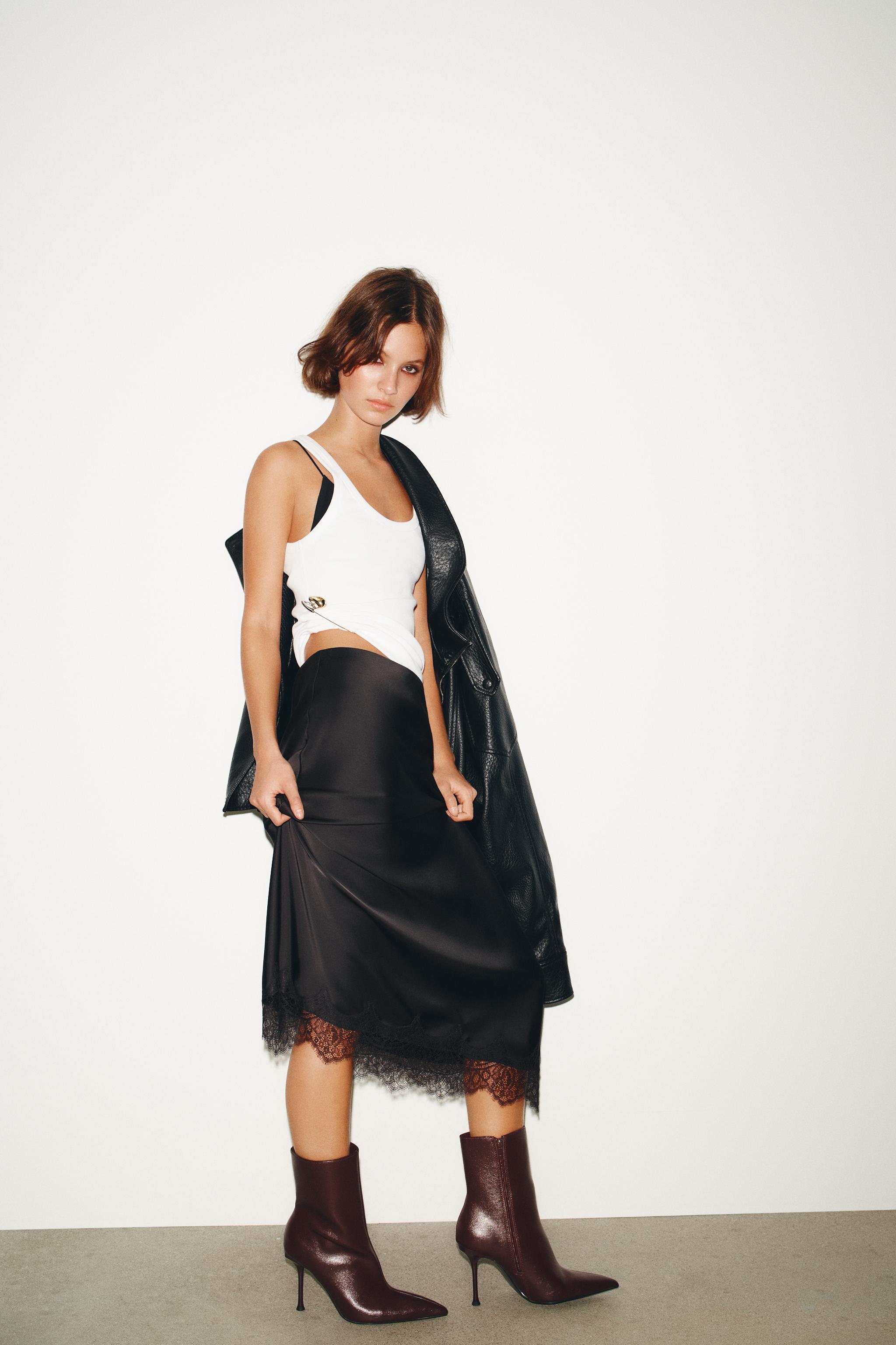 STILETTO HEELED ANKLE BOOTS Brown ZARA Canada