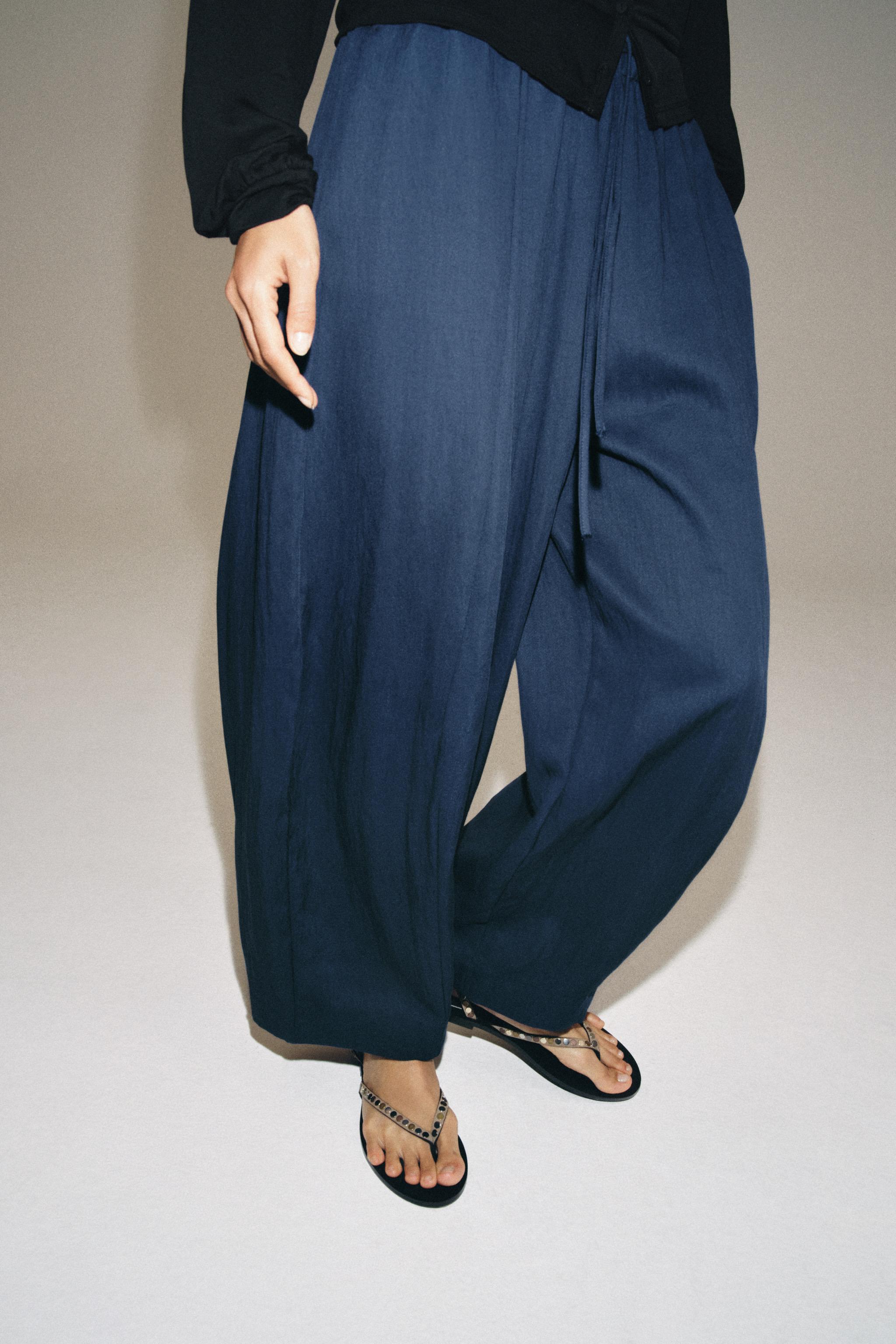 ZW COLLECTION BARREL PANTS — Ink blue