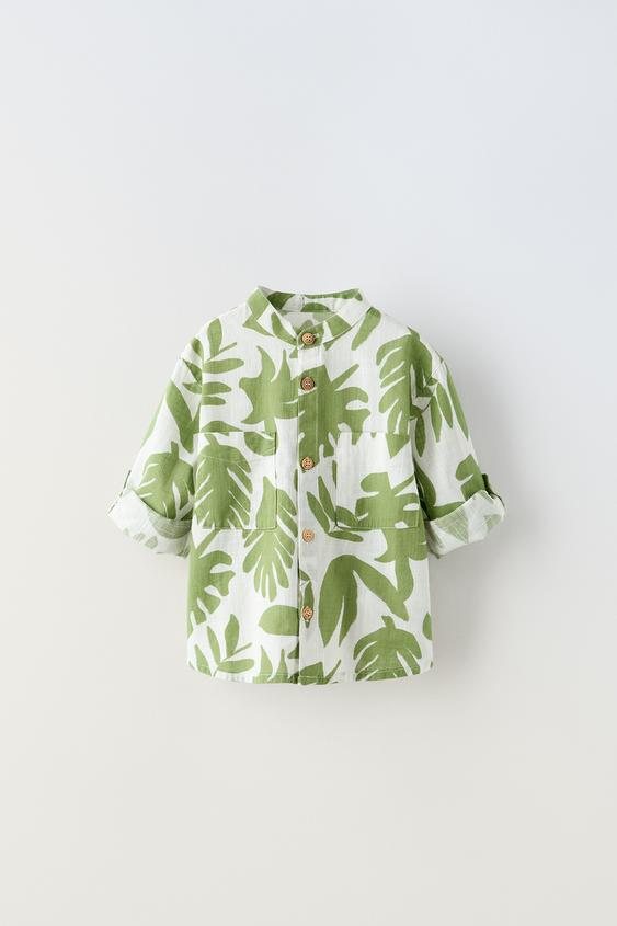 FLORAL SHIRT - Green / Ecru | ZARA Georgia