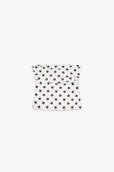 TOP BUSTIER À POIS - Blanc de Zara - Image 4