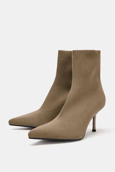 WOVEN ANKLE BOOTS - Beige by Zara