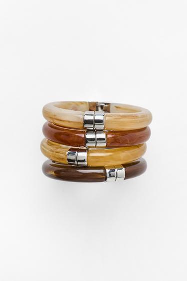 Zara 4-PACK RIGID BRACELETS - Brown