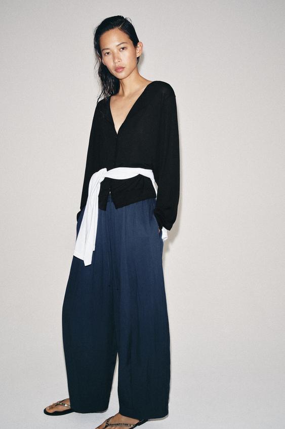 Zara ZW COLLECTION BARREL PANTS - Ink blue - Image 0