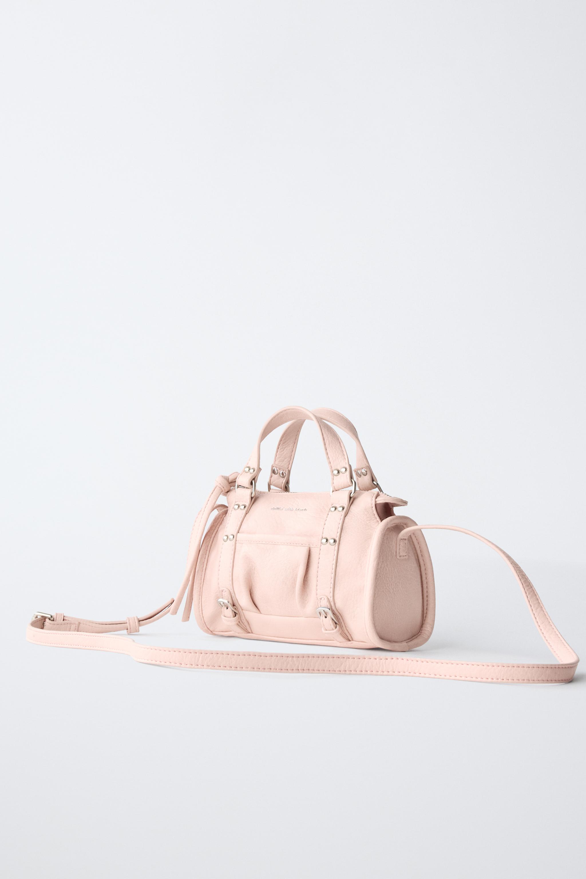 STUDDED CROSSBODY BAG — Pink