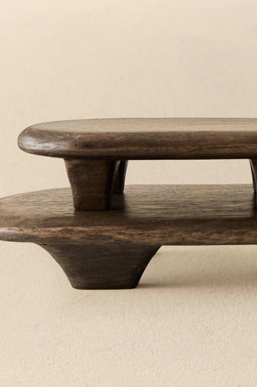 OVAL WOODEN CHOPPING BOARD - Dark brown by Zara