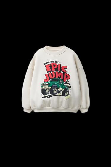 CAR TRUCK PRINT SWEATSHIRT - Ecru by Zara - Image 0