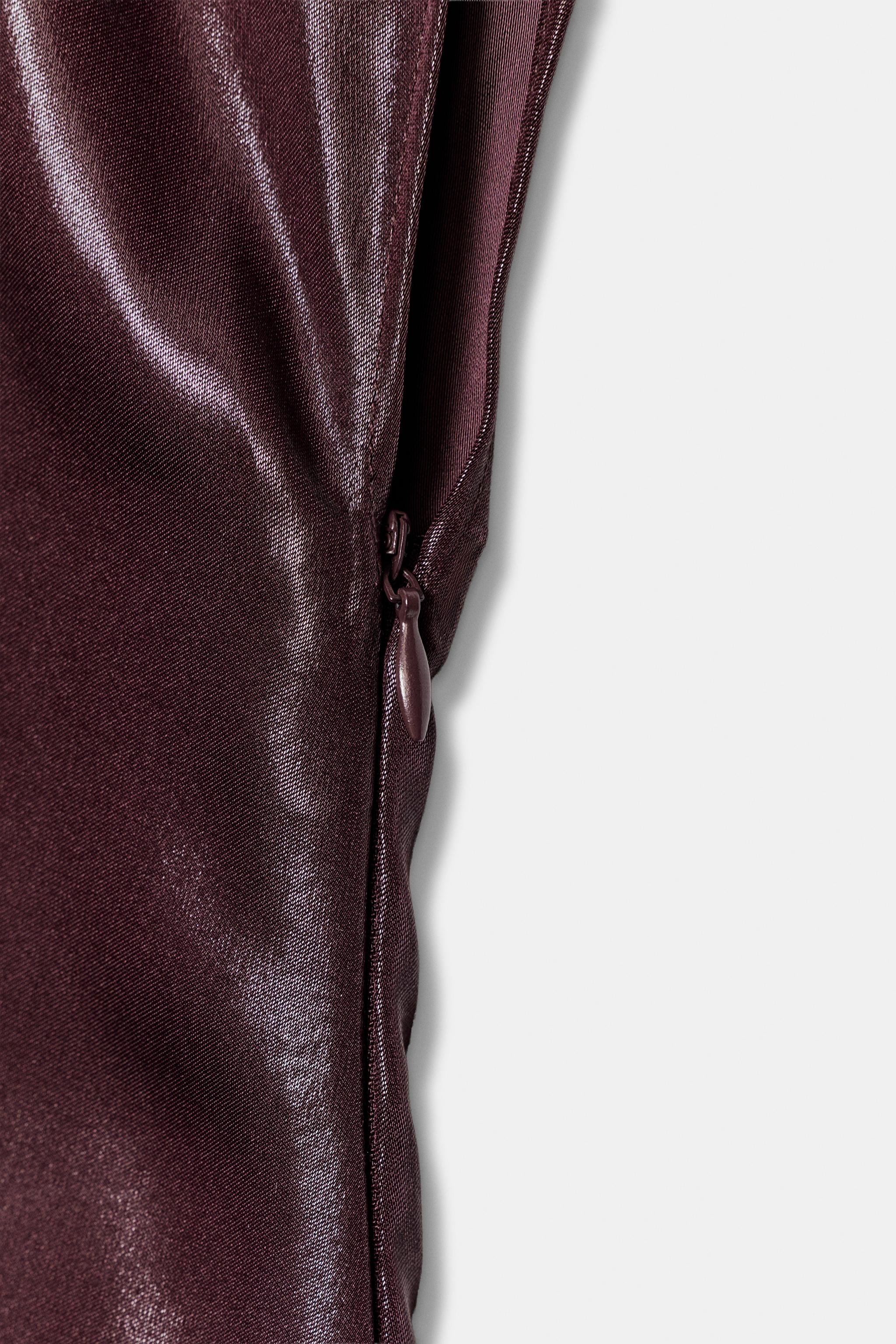 Женские платья Zara GLOSSY SATIN MIDI DRESS — фото 8
