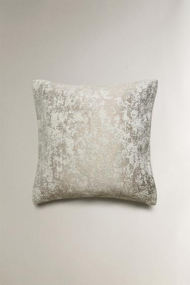 غلاف وسادة جاكار بأزهار - فضي الخاص بـ Zara - صورة 0