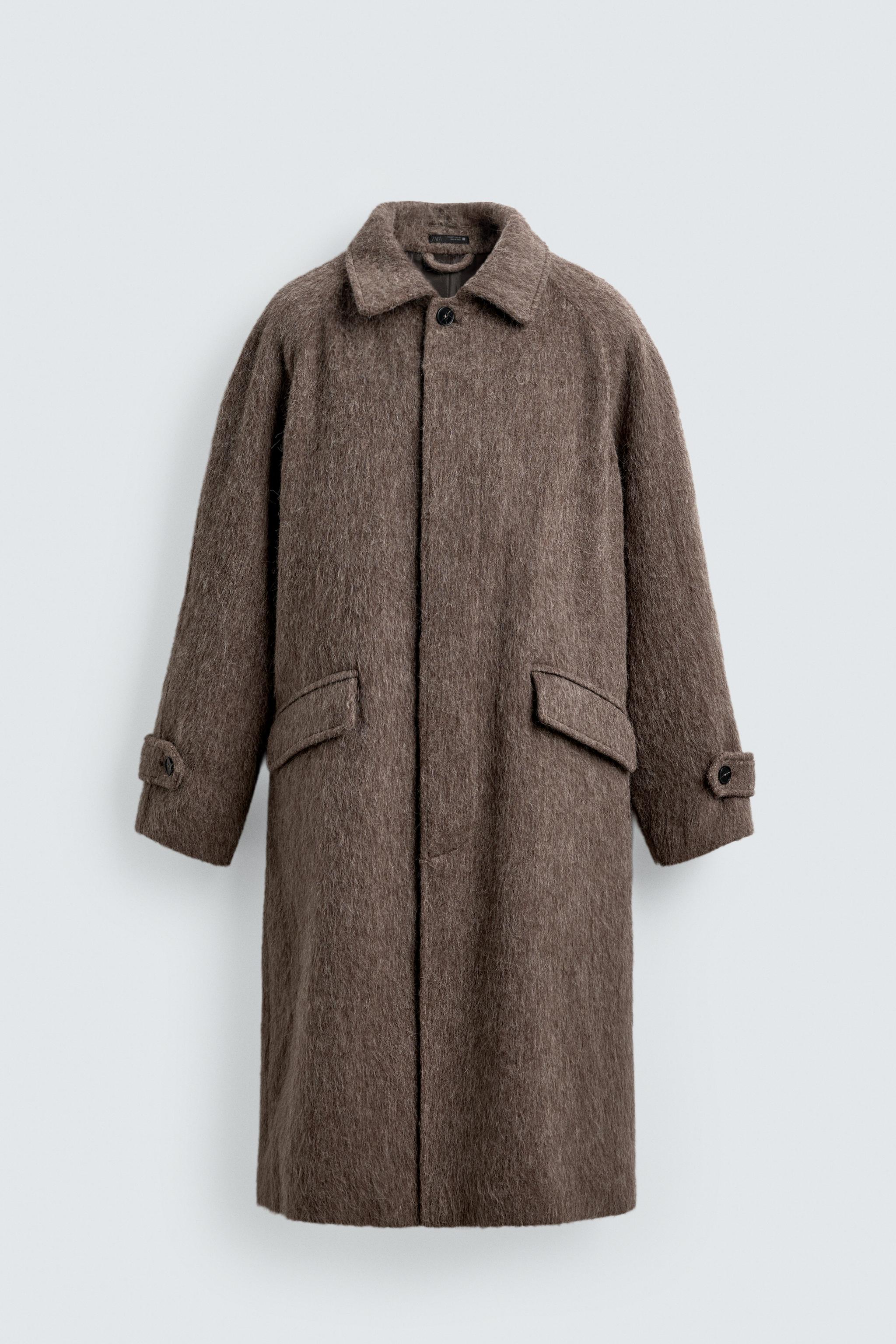 フェイクファーウールコート - サンド/マール | ZARA Japan / 日本