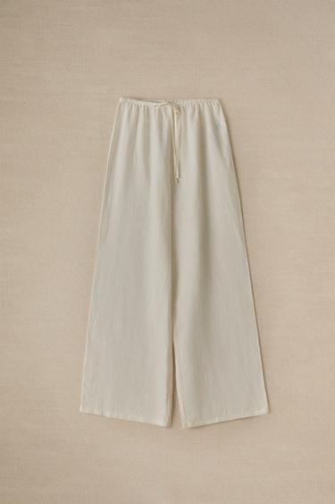 LINEN TROUSERS - Ecru by Zara - Image 4