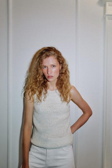 SLEEVELESS KNIT TOP - White by Zara - Image 2